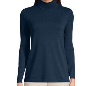 Women's  Lands End Supima Cotton Fitted Long Sleeve Turtleneck Size L(14-16)